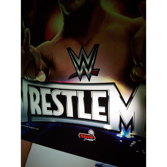 Wrestlemania 2015 Original Unused Pinball Machine Translite SIGNED J. Trudeau - Picture 6 of 9